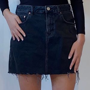 ASOS black denim mini skirt